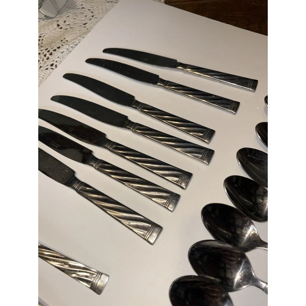 36 Pieces Cambridge HIGHRISE SAND High Rise Stainless Steel Flatware